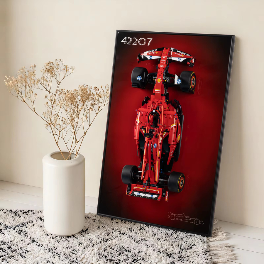 Kyglaring Display-Wandhalterung für Lego Speed Ferrari SF-24 F1 Auto Technic 42207, Grau, Wandmontage für Sammlerstücke - Bild 1