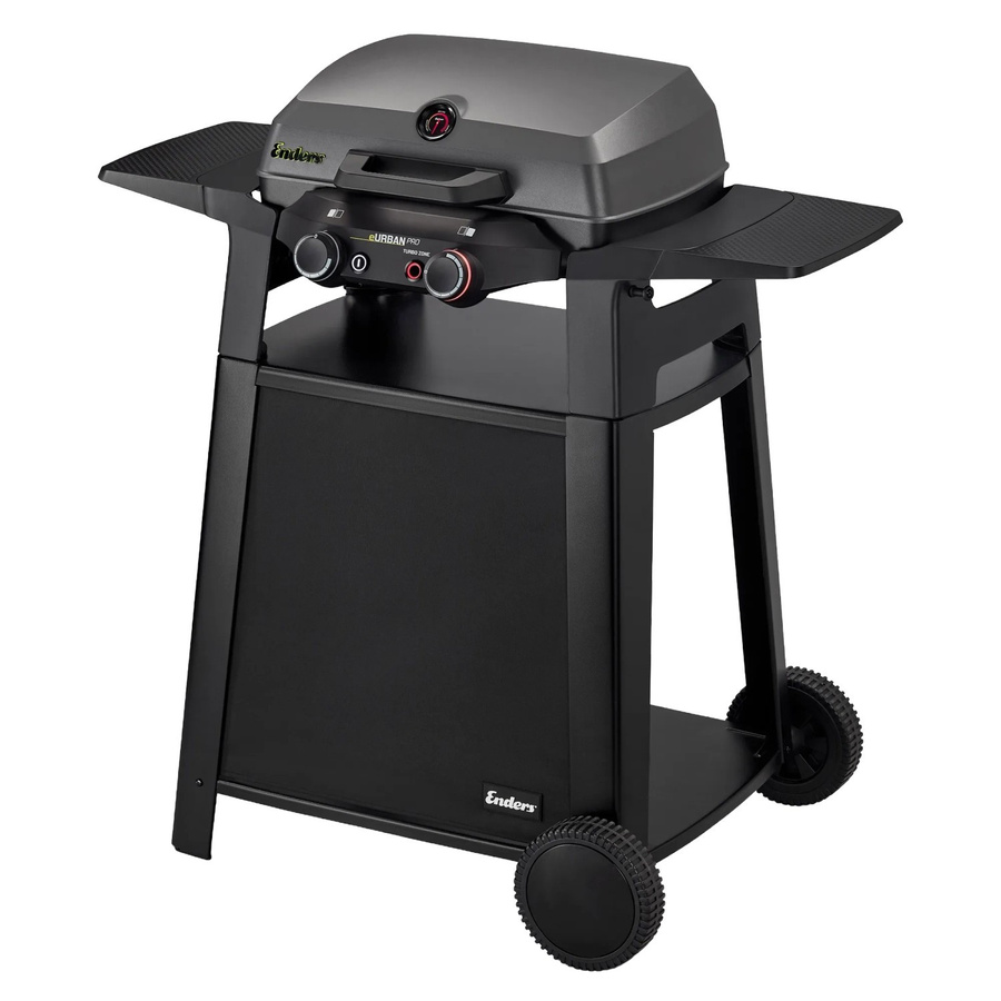 Enders eUrban Pro 2 Turbo Mobil Elektrogrill mit Trolley in Schwarz mit Turbo Zone und emailliertem Gusseisen - Bild 2