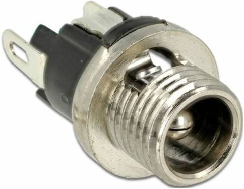 Delock 89911 Niedervolt-Steckverbinder Buchse zum Einbau, Farbe Silber - Bild 1