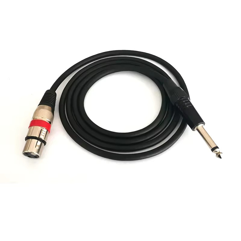 BSN Audiokabel Schwarz 6,35 mm TRS Stecker auf 3-Pin XLR Buchse und 3,5 mm Klinke für Mikrofon, Lautsprecher und Mixer - Bild 2