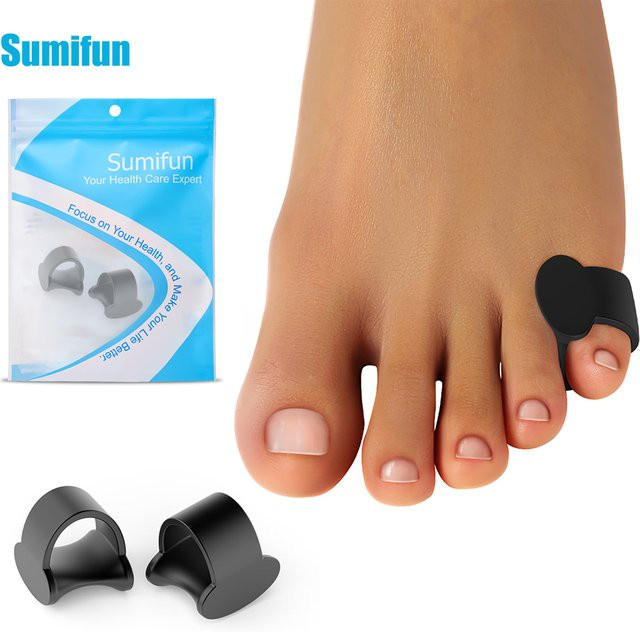 Sumifun Zehenseparator aus schwarzem Silikon, 2 Paar, Unisex - Bild 1