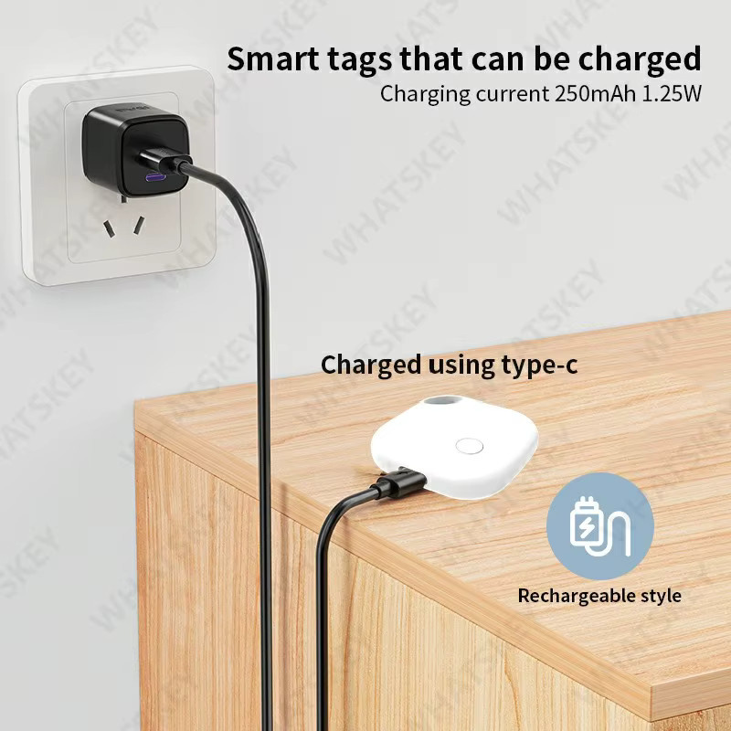 Bluetooth Smart Tag Finder für Android und Google Find My Device mit USB-C Ladeanschluss in Schwarz oder Weiß - Bild 2