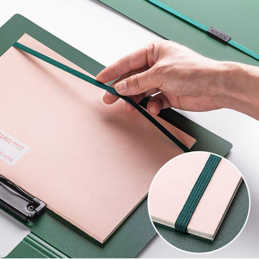 Yiran Furniture Wasserdichtes Klemmbrett A4 Memoboard mit Riemen und Schreibblock, faltbar und horizontal nutzbar - Bild 6