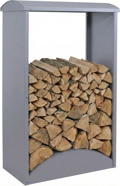 Brennholzlager MCW P77 aus Metall in Grau, Holzregal für Outdoor und Innenbereich, B/T/H: 160 x 98 x 50 cm - Bild 1