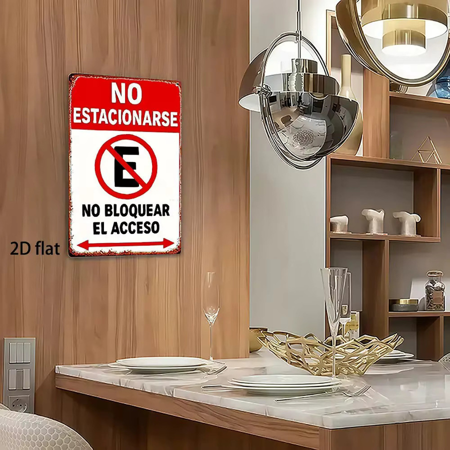 CIFBUY Vintage Metall-Blechschild Spanisch Kein Parken Retro Wanddekoration Breite: 20,32 cm, Höhe: 30,48 cm, Tiefe: 0,3 cm - Bild 3