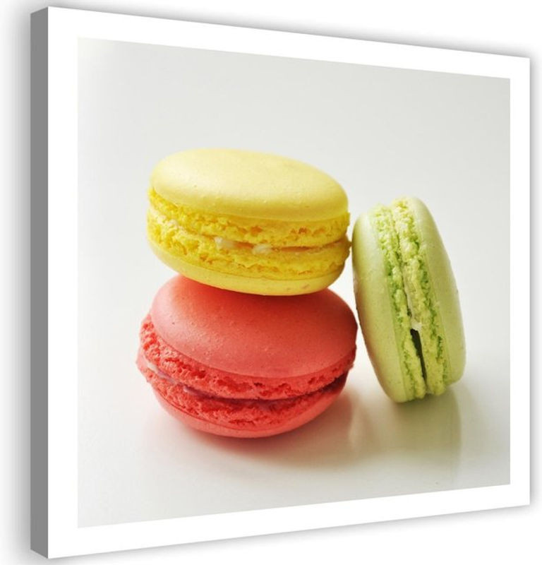 Feeby Leinwandbild Macarons Quadratisch Mehrfarbig B/H: 30 x 30 cm - Bild 1