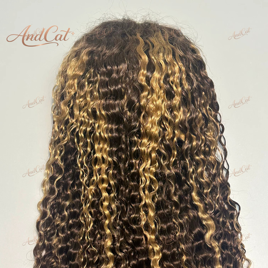 Andcat Highlight Wasserwellen Echthaar-Perücke, 30 Zoll, 4/27, 200 Dichte - Bild 3