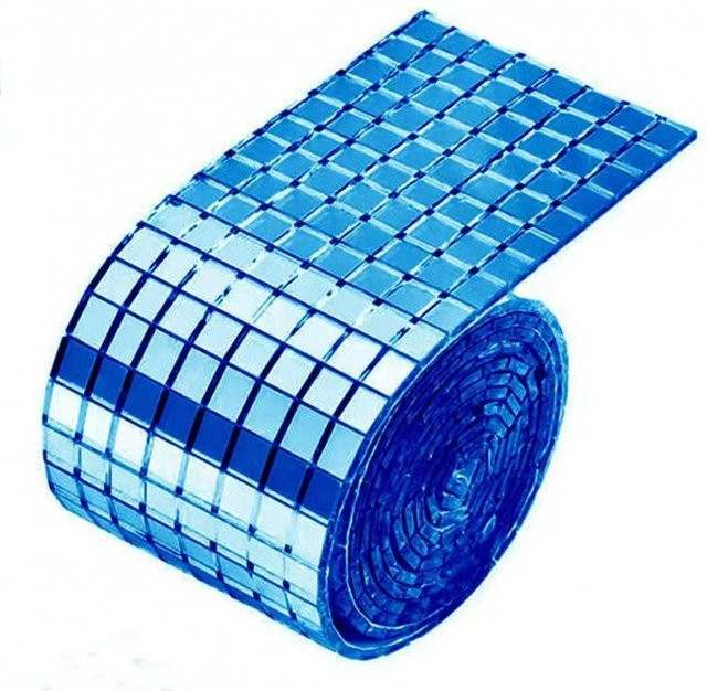 Cozy POD Creations Mosaikglas Selbstklebender Spiegel Wandaufkleber 3D Hintergrund in Blau, B: 4 cm, H: 30 cm - Bild 1