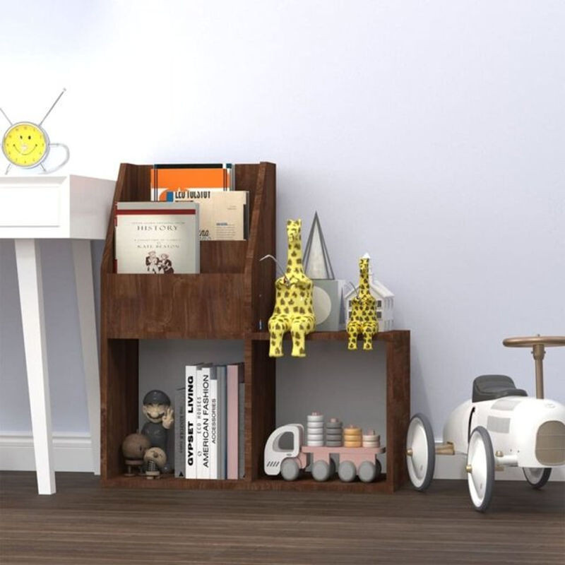 Kinder-Bücherregal von Vidaxl aus Holzwerkstoff in Braun Eiche Natur, B/T/H: 71 x 30 x 78,5 cm - Bild 1