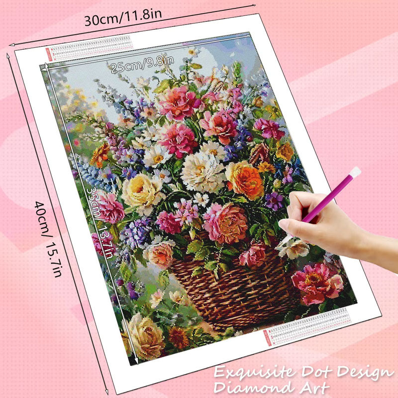 HUACAN Diamantmalerei Rosenblüte Wanddekoration mit Harz-Steinen in Multicolor - Bild 2