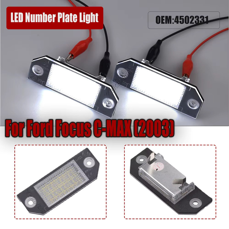 Malcayang 2er Set LED Nummernschildbeleuchtung für Ford Focus 2 MK2 C-MAX 2003-2008 Canbus - Bild 4