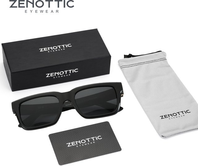 ZENOTTIC Sonnenbrille, rechteckig, Vollrand, Kunststoff, schwarz, Unisex - Bild 1