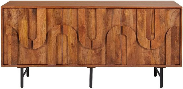 Vente-unique Sideboard Mizoram aus Mango-Holz in Braun und Schwarz mit 160 cm Breite - Bild 1