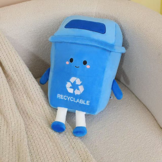 benchuang toy Mülleimer Plüschtier Kissen, 30 cm, Blau - Bild 1