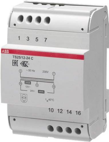 ABB 2CSM251043R0811 Klingel-Transformator 12 V, 24 V 1 A in Weiß - Bild 1