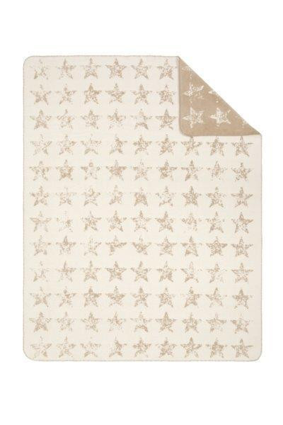 Ibena Sorrento Heimdecke Wohndecke mit Sternen-Ornament in Beige-Sand, B/B: 150 x 200 cm - Bild 1