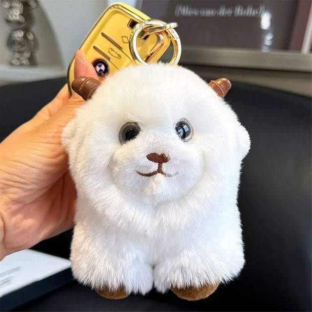 Schlüsselanhänger Schaf Plüsch, weiß, 13 cm, Unisex - Bild 1
