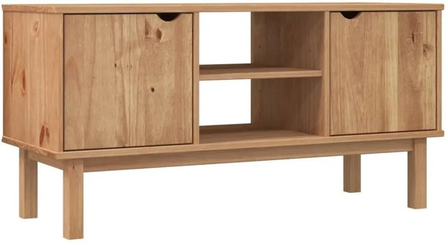 vidaXL TV-Schrank OTTA aus Massivholz Kiefer in Braun, B/T/H: 113,5 x 43 x 57 cm - Bild 1