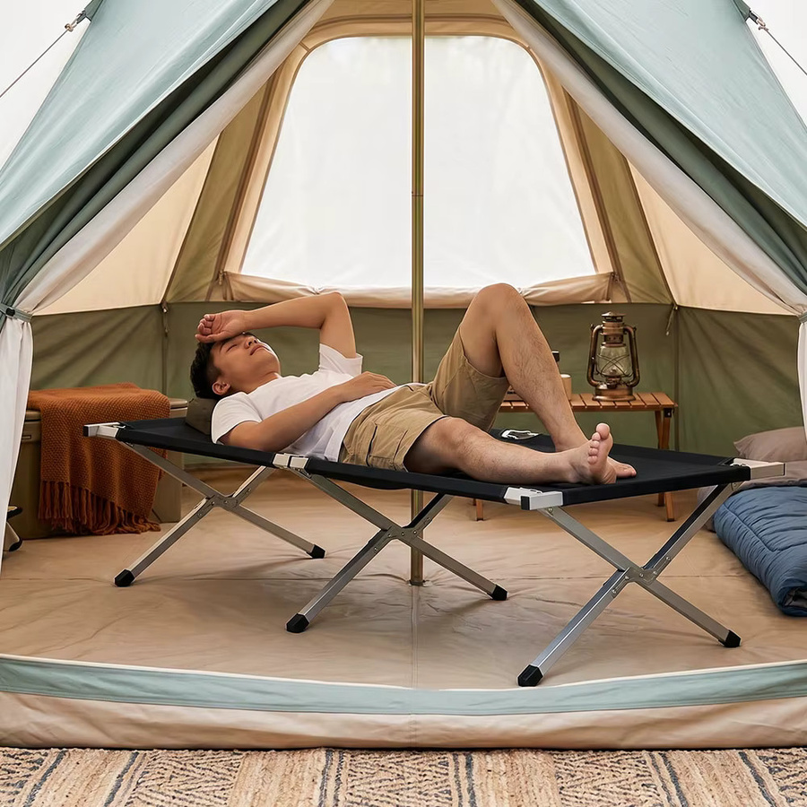 HGTUGO Oxford Campingbett, tragbares Klappbett für Erwachsene mit Tragetasche, B/T: 190 x 64 cm, Tragfähigkeit 180 kg - Bild 5