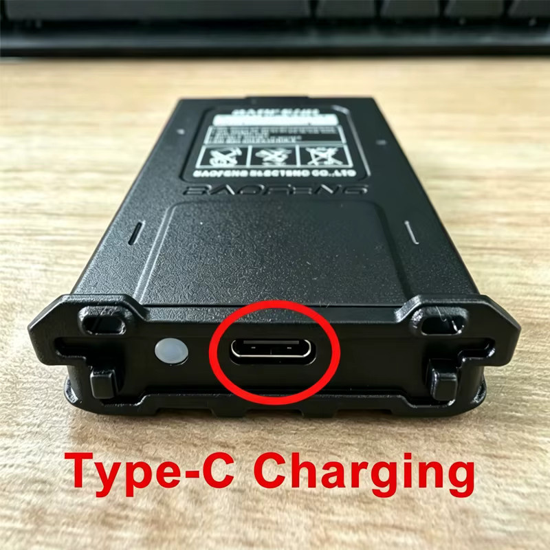 Baofeng Akku UV5R Lithium-Ionen-Akku 2800mAh DC 7,4V mit USB-C Anschluss in Schwarz für BL-5 UV-5R UV-5RA UV-5RE BF-F8 Zubehör - Bild 2