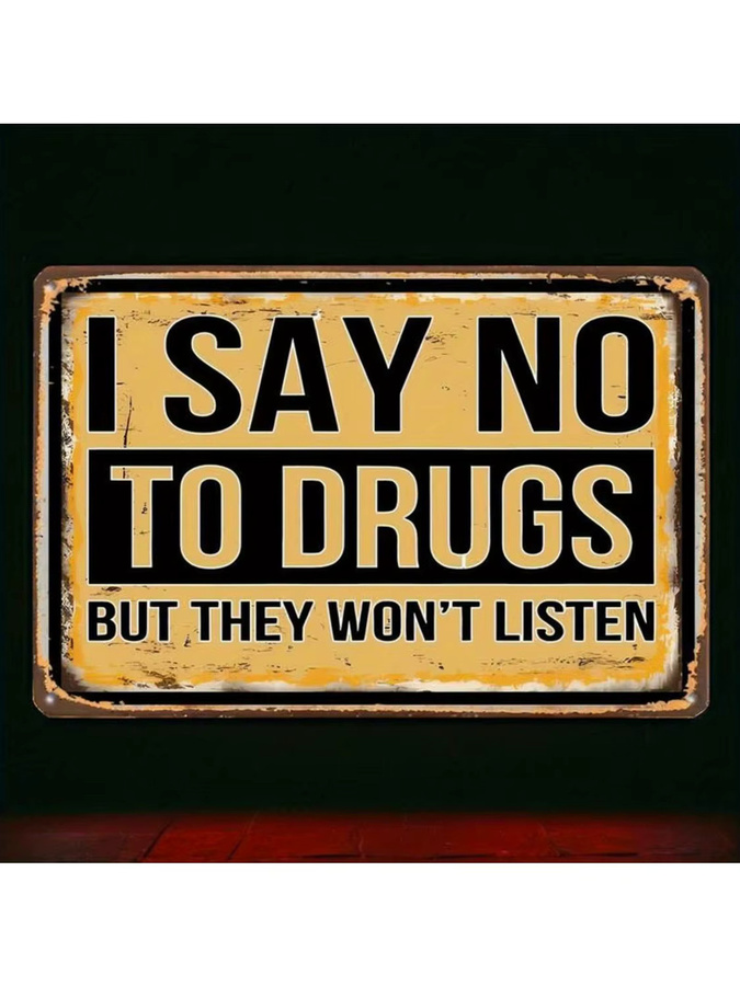 CIFBUY Vintage Say No To Drugs Metallwandschild aus Aluminium, B/H: 30 x 20 cm - Bild 6