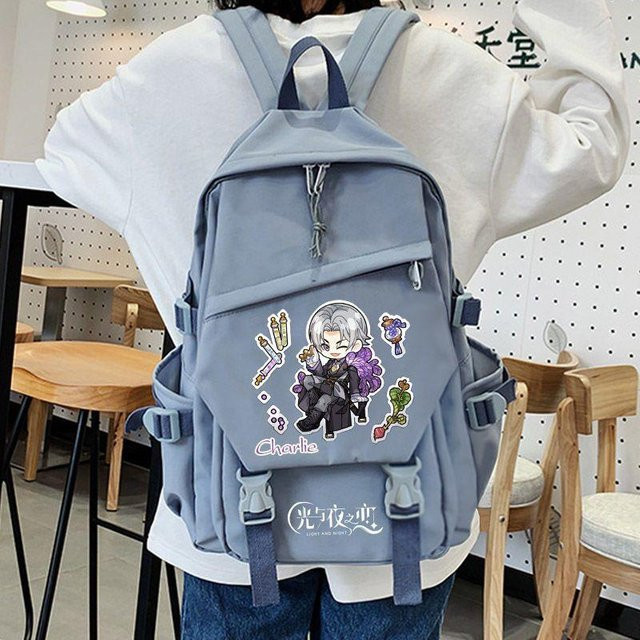3-teiliges Schulrucksack-Set in Blau aus Oxford-Stoff mit großem Fassungsvermögen inklusive Federmäppchen und Schultergurt - Bild 1