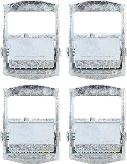 4 Stück CosyHome Zinklegierung Schnalle für Schwerlast Zurrgurte und Ladungsgurte, Breite: 2,5 cm, Farbe: Weiß/Silber - Bild 1