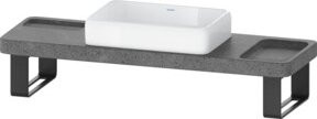 Duravit Waschtisch-Konsolen-Set Qatego in Grau mit Keramik-Konsole, B/T/H: 140 x 45 x 90 cm - Bild 1