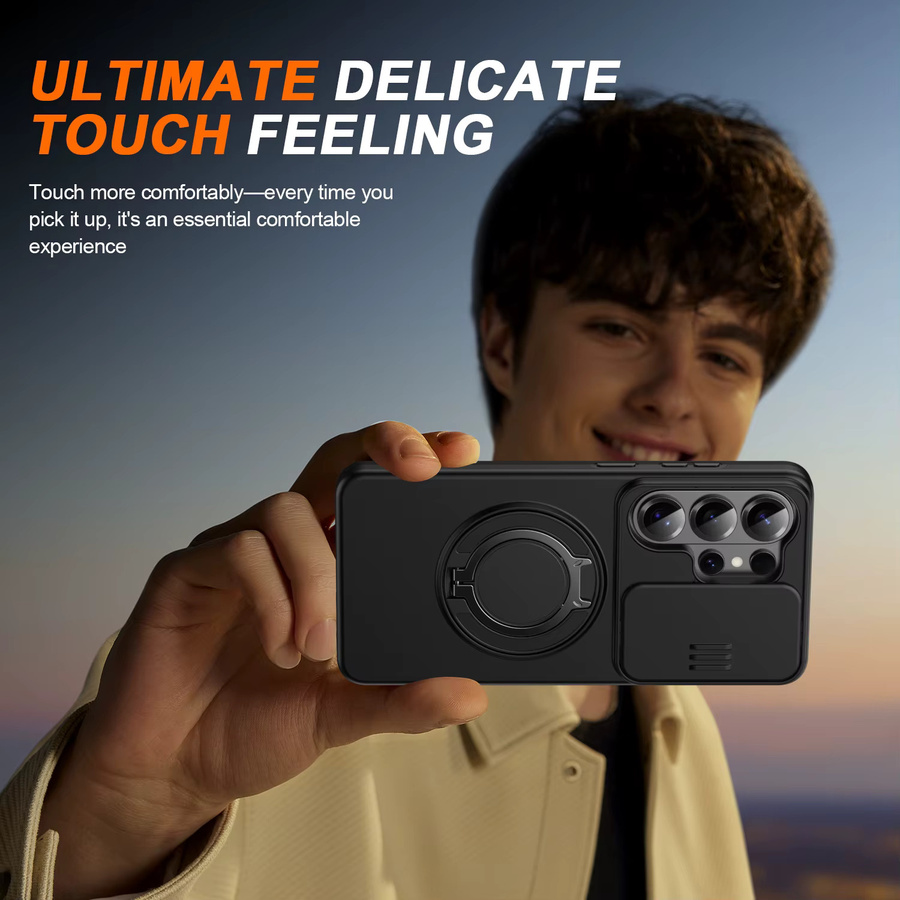CYYWN Magnetische Handyhülle für Samsung Galaxy S26 S25 S24 S23 S22 Ultra Plus mit 360 Grad drehbarem Ständer und Kameraschutz, Schwarz, MagSafe kompatibel - Bild 5