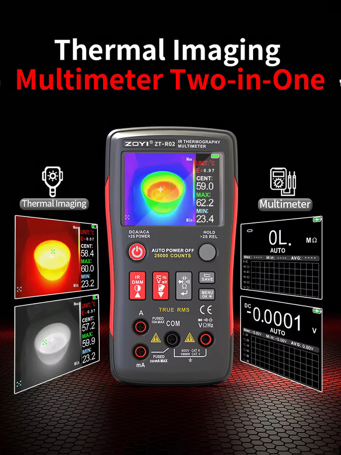 ZOYI R02 2-in-1 Wärmebildkamera und Multimeter in Schwarz mit 240x240 IR-Auflösung und Messbereich von -20 °C bis 550 °C - Bild 4