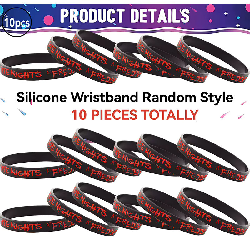 Five Nights at Freddy's Armbänder, Silikon, Schwarz, Unisex - Bild 5