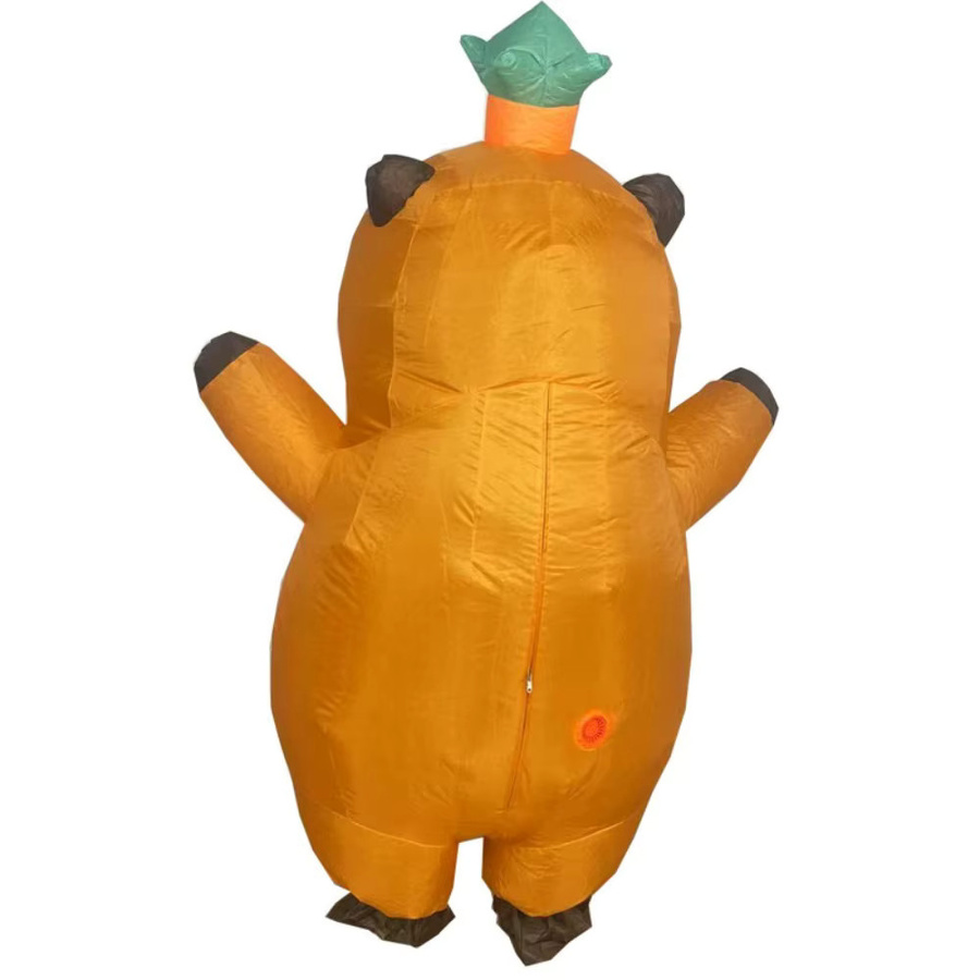 Hangchen Family Aufblasbares Halloween-Capybara-Kostüm, Tierpuppenanzug, Orange - Bild 2