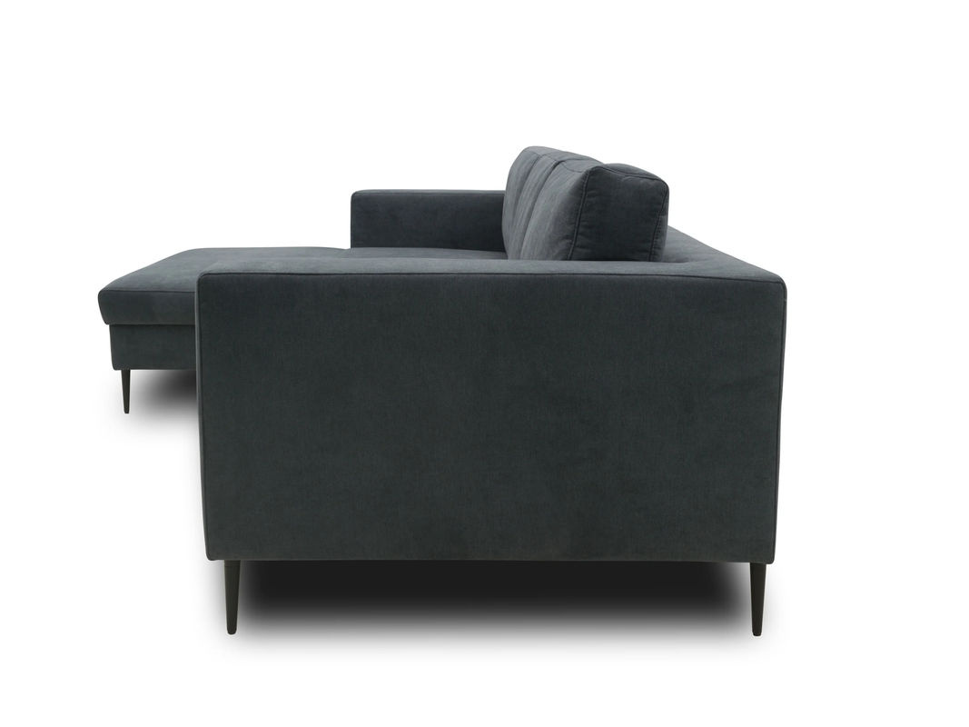 DOMO Ecksofa Modica mit Longchair in Dunkelgrau, B/T/H: 329 x 173 x 43 cm - Bild 4