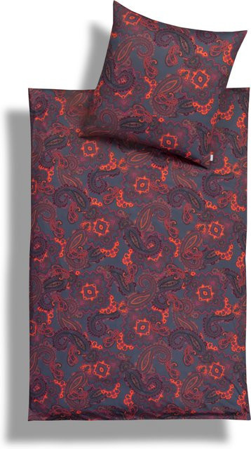 Bettwäsche FJODOR von ESTELLA aus Mako-Satin in Orange mit orientalischem Design, bestehend aus Bettbezug (Breite: 135 cm, Höhe: 200 cm) und Kissenbezug (Breite: 80 cm, Höhe: 80 cm) - Bild 1