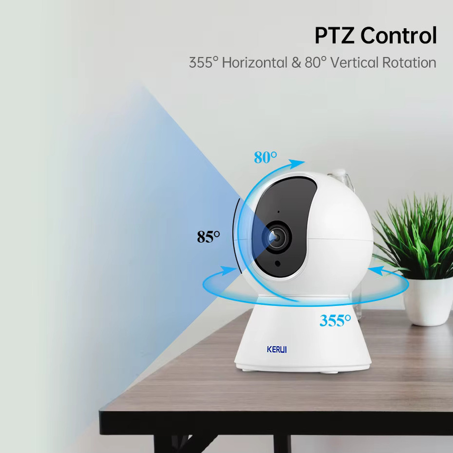 KERUI Tuya Smart Mini WiFi IP Kamera Indoor, 5MP Wireless Home Security CCTV mit AI Menschlicher Erkennung und Auto Tracking, Weiß - Bild 4
