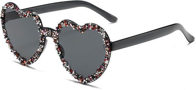 Herzförmige randlose Sonnenbrille, Multicolor, Damen, Kunststoff - Bild 1