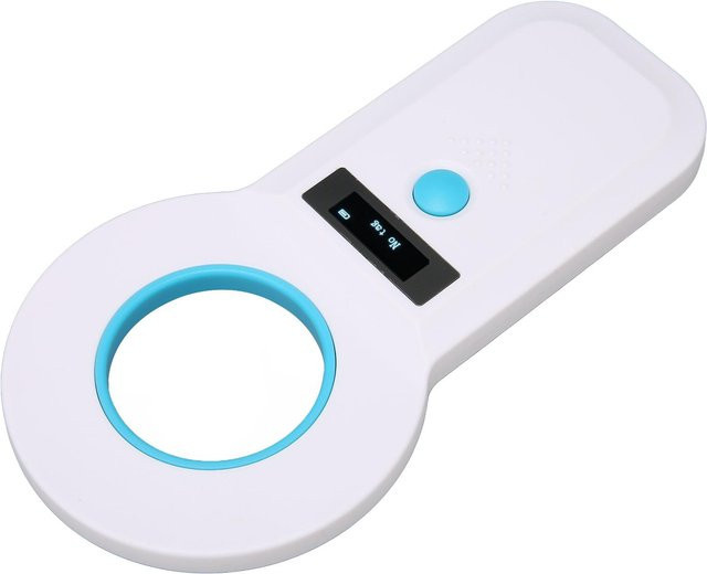 Honor Electronics Mikrochip-Scanner mit drahtloser 2,4G-Verbindung, USB-Aufladung und Display in Weiß - Bild 1