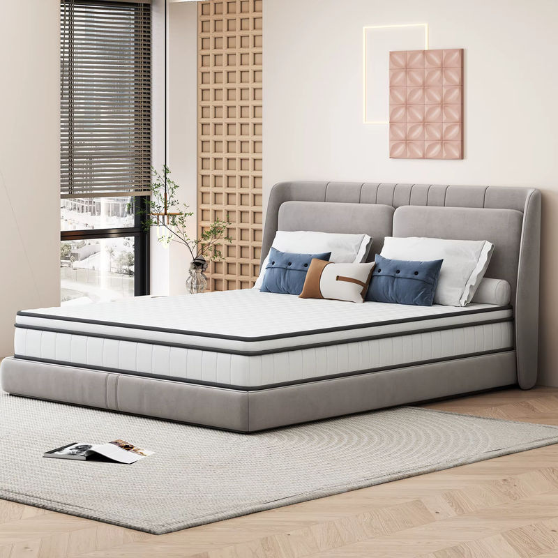 Rosahqnda Hybrid-Taschenfederkernmatratze mit Memory-Schaum in Weiß, B/T/H: 140 x 90 x 25 cm - Bild 2