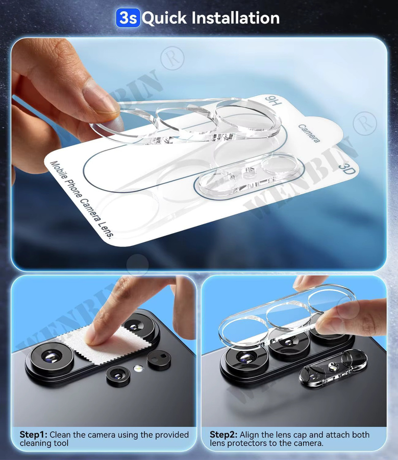 5 Stück Kameralinsen-Schutzglas für Samsung Galaxy S26 Ultra, S25, S24, A57, A37, A17, transparente Kamerafolie zur vollständigen Abdeckung - Bild 6