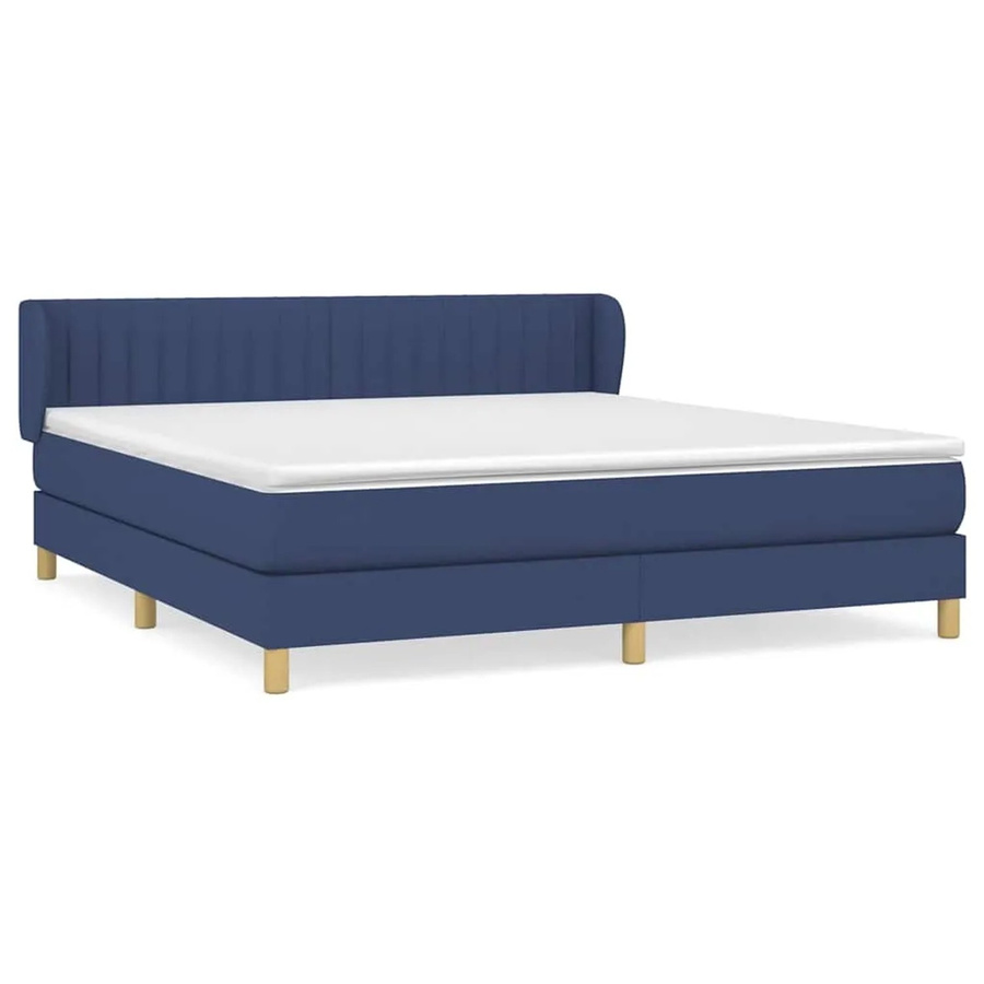 vidaXL Boxspringbett mit Matratze Blau Hybrid-Design mit Taschenfederkern B/T: 160 x 200 cm - Bild 2