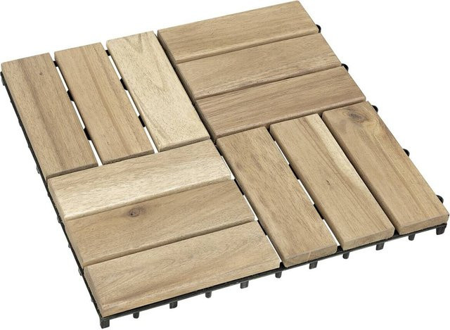 Pocoline Terrassenfliese Natur in Beige und Multicolour mit Click-System B/L: 30 x 30 cm - Bild 1