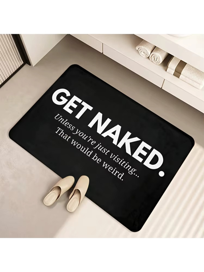 VIKAMA GET NAKED Fußmatte, rutschfest und wasserabsorbierend, modern grafisches Design, B/T: 60 x 40 cm, Schwarz-Weiß - Bild 5