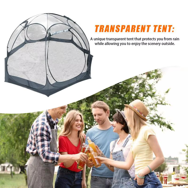LIADUS Transparentes PVC-Sternenzelt als kugelförmiges Outdoor-Campingzelt mit Regenschutz - Bild 4