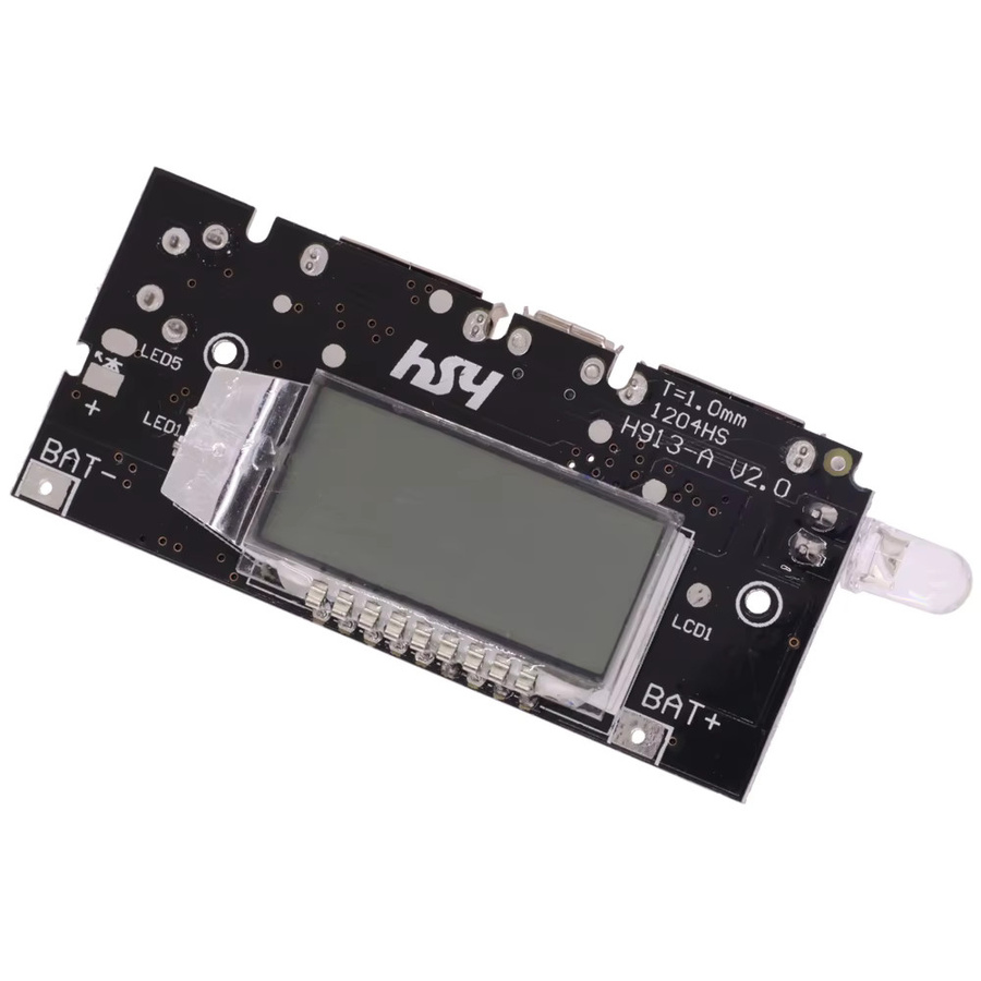 DIY Power Bank Lademodul mit Dual USB Ausgang und LCD Display in Schwarz für 18650 Lithium Batterien - Bild 2