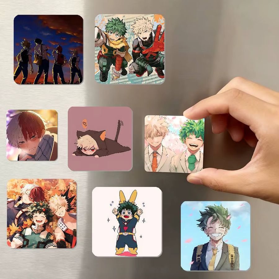 MINISO Anime My Hero Academia Kühlschrankmagnet quadratischer Aufkleber multicolor - Bild 3
