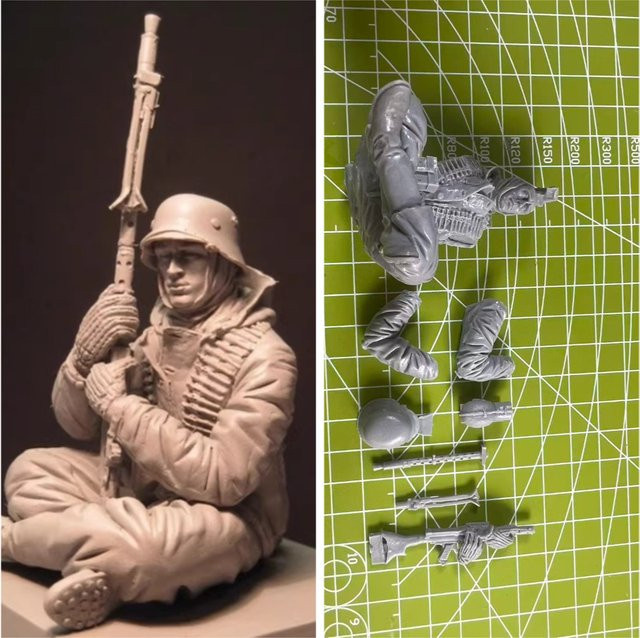 EVANOVM Panzermitgliedsmodell, 1/16 Casting Resin Model Grey Kit - Bild 1