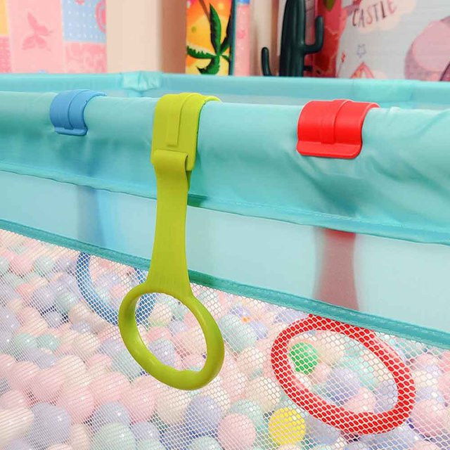 vvocci 4 Stück Babybett-Ziehringe für die Lauflernhilfe in Multicolor, ergonomische Aufstehhilfe für Kinderbetten - Bild 1