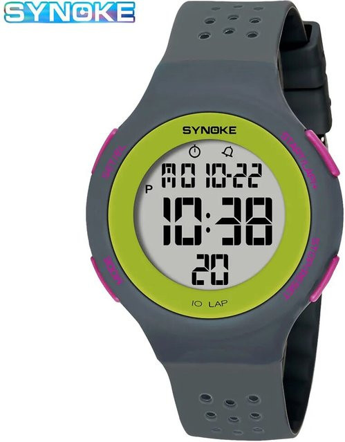 SYNOKE Digitaluhr, Chronograph, Schwarz, Kunststoff, Silikon, Herren - Bild 1
