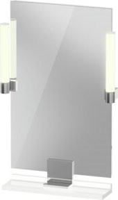 Duravit Sivida LED-Spiegel in Weiß und Silber, dimmbar mit Touch-Schalter, Rechteckig, B: 45 cm, H: 65 cm, T: 3,6 cm - Bild 1