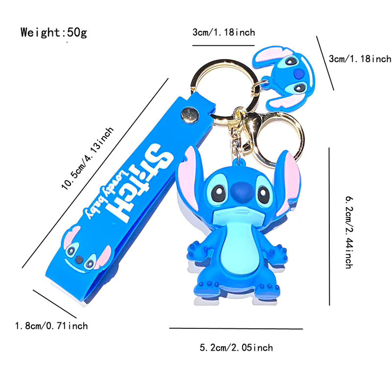HEROCROSS Stitch Schlüsselanhänger, 3D Cartoon Stereo PVC-Puppe, Unisex - Bild 3